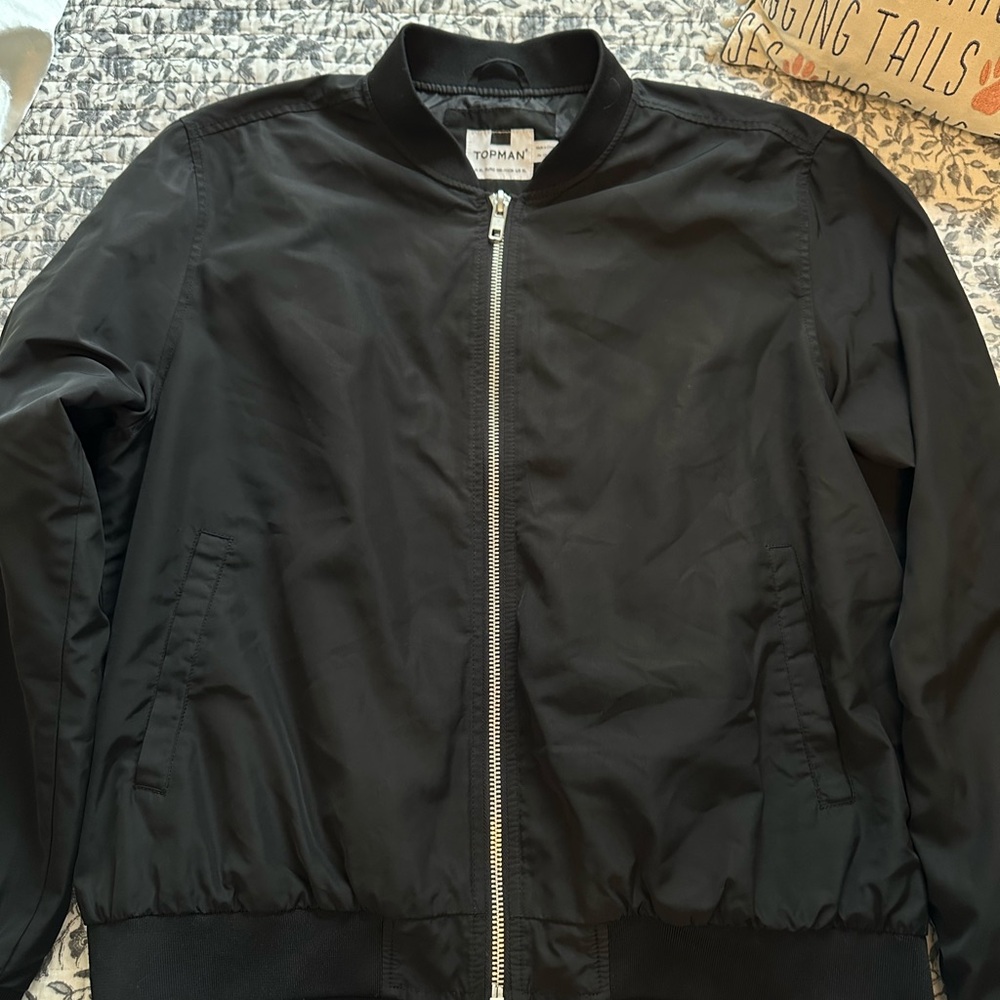 Topman Classic Black Bomber Jacket